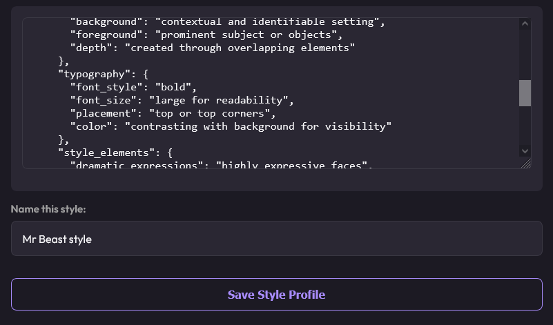 Style Profile Example 2